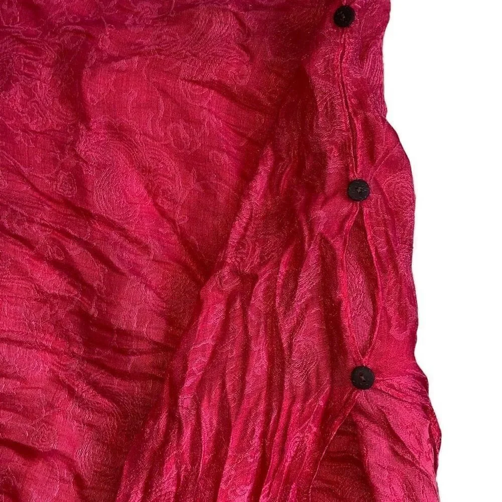 Flowy EUC Shawl/ Scarf Top Baliwood Lightweight Red Gold Paisley Springtime OS